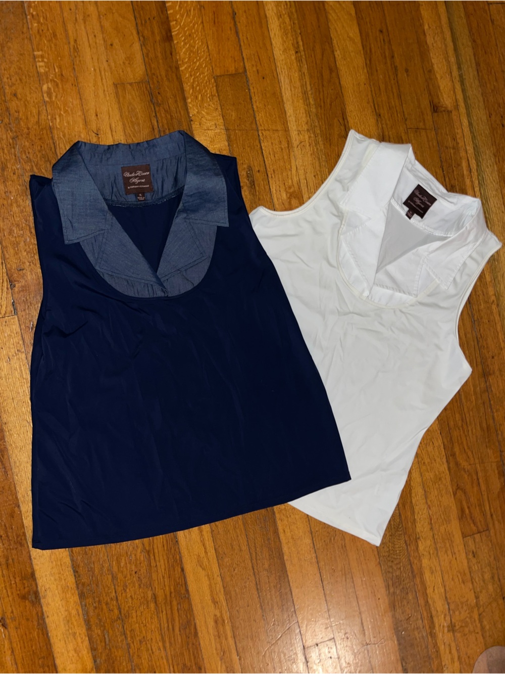 UnderCover Agent Kathleen Kirkwood Navy Blue & White XL collar undershirt -set 2
